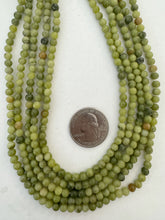 matte finish green garnet, 4mm round, 15" strand, SOLD PER STRAND