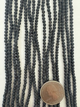 matte onyx, 3mm round, 15" strand,   SOLD PER STRAND