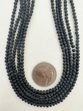 matte onyx, 3mm round, 15" strand,   SOLD PER STRAND