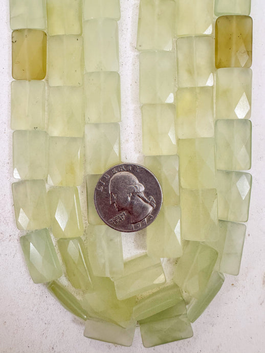 New Jade, 18x12x5mm faceted rectangle, 15