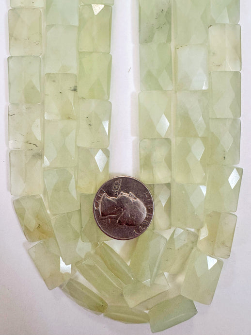 New Jade, 18x12x5mm faceted rectangle, 15