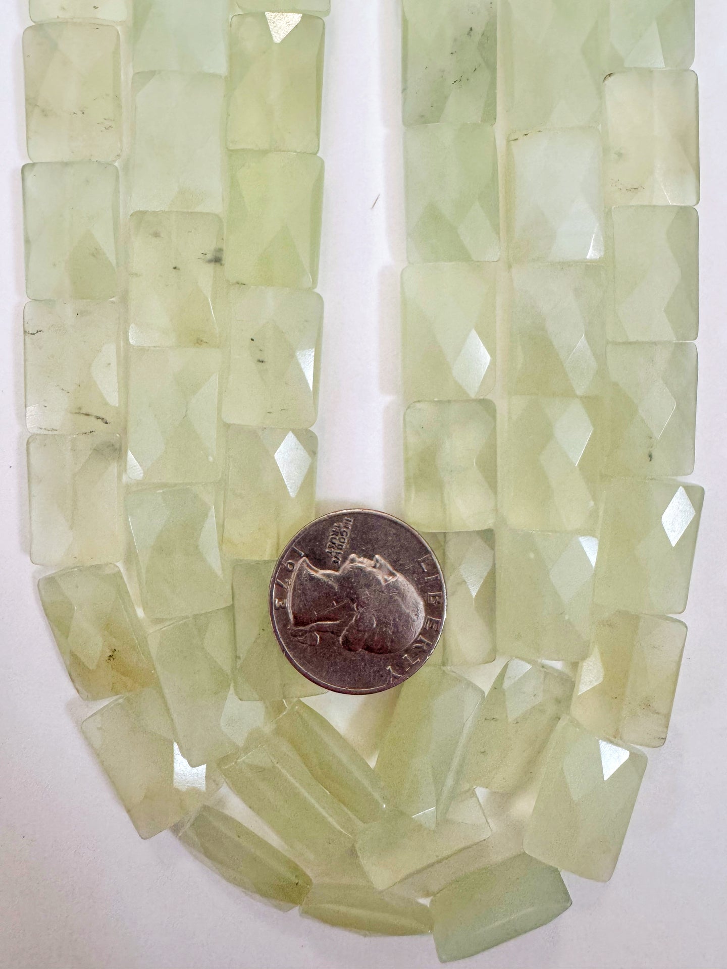 New Jade, 18x12x5mm faceted rectangle, 15