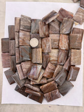 brown banded agate, 40x30x8mm rectangle, 15" strand, SOLD PER STRAND