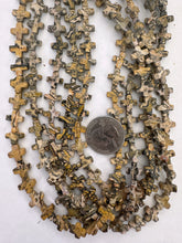 leopard skin jasper, 10x10x3mm cross, 15" strand, SOLD PER STRAND (batch 2)
