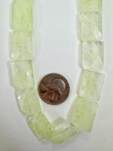 synthetic quartz, 19x15x5mm faceted rectangle, 15" strand, sold per strand