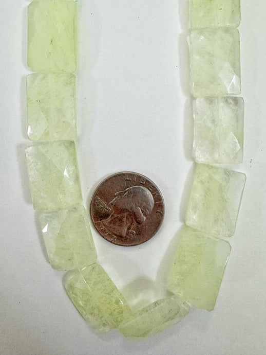 synthetic quartz, 19x15x5mm faceted rectangle, 15