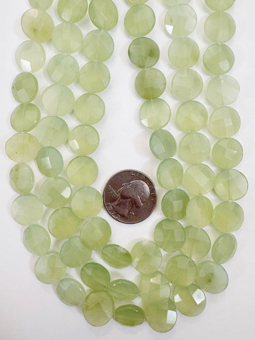 new jade, 13x13x6mm faceted rectangle, 15