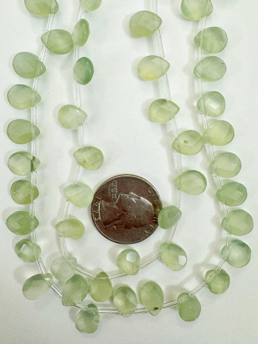 new jade, 10x8x4mm faceted teardrop pendant, 15
