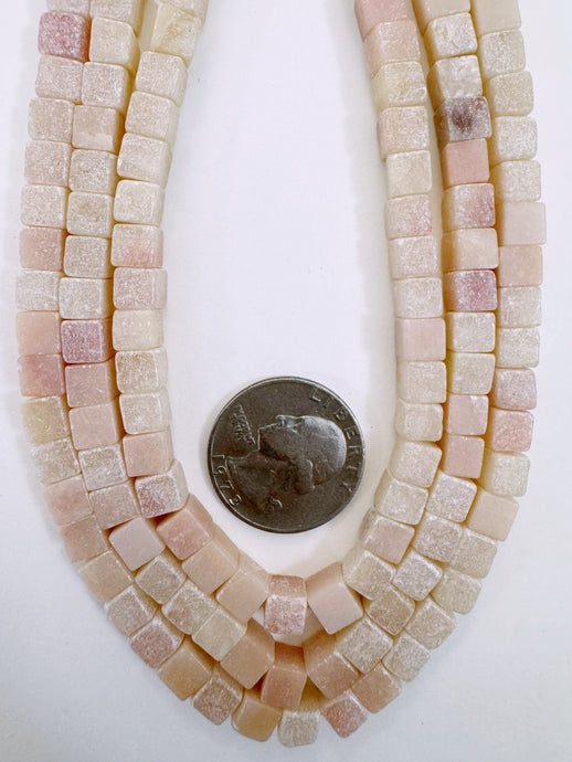cherry quartz, 6mm cube, 15