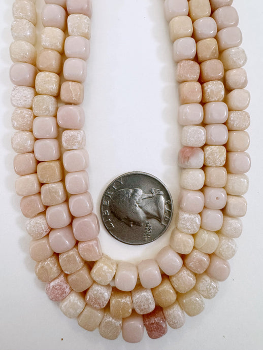cherry quartz, 7mm rounded cube, 15