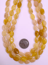 yellow jade, 14x9x5mm oval, 15" strand, sold per strand