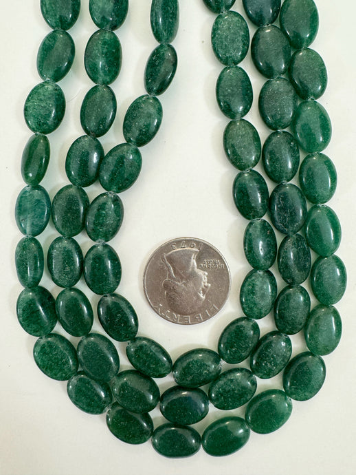 indian green aventurine, 15x10x5mm oval, 15