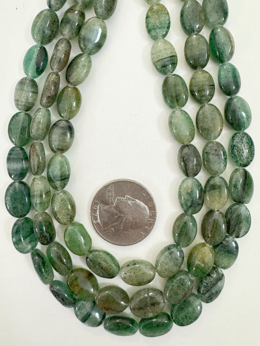 indian green aventurine, 12x8x5mm oval, 15
