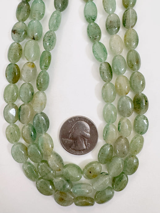 indian green aventurine, 12x8x5mm oval, 15