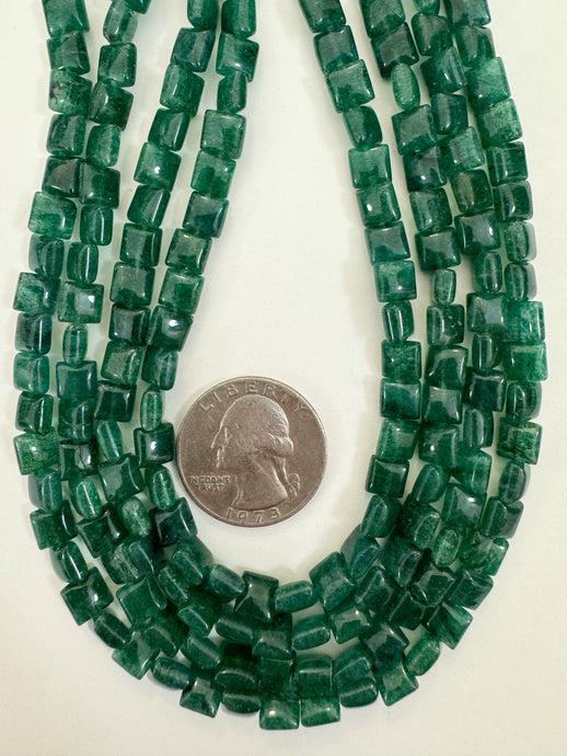 indian green aventurine, 6x6x3mm square, 15