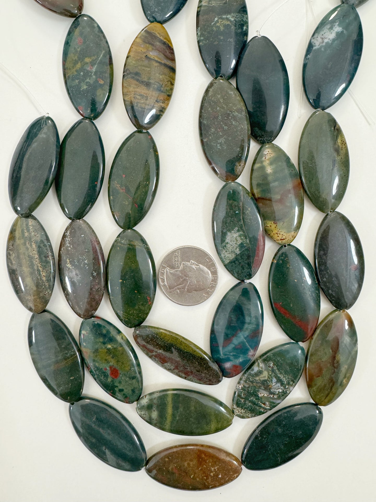 yellow green bloodstone, 40x20x6mm horse eye, 15