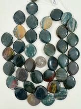 yellow green bloodstone, 29x24x6mm horse eye, 15" strand, sold per strand (batch 2)
