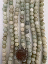 natural jadeite jade, surface wear, some between bead chipping, 8mm round, 15" strand, SOLD PER STRAND