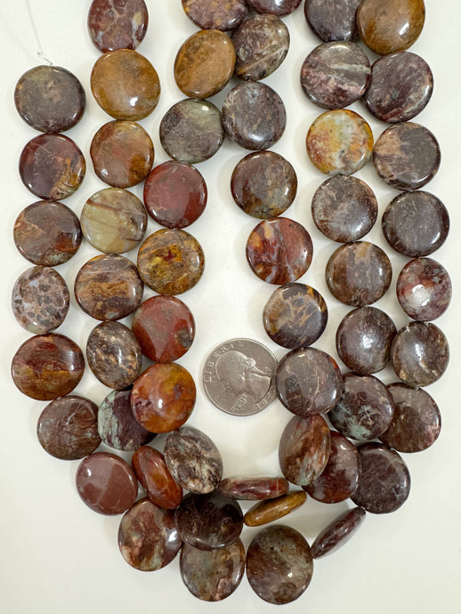 red mudstone, 21x21x5mm coin, 15