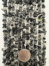 black rutilated quartz, 6mm chips mix, 15" strand, SOLD PER STRAND