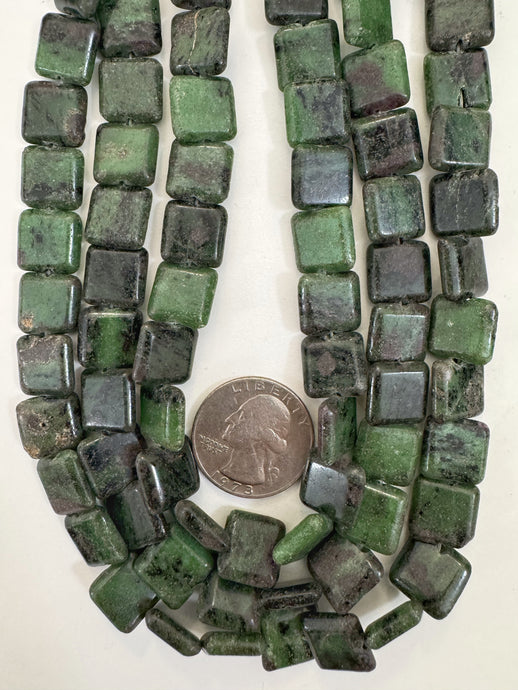 ruby zoisite, 12x12x4mm square, 15