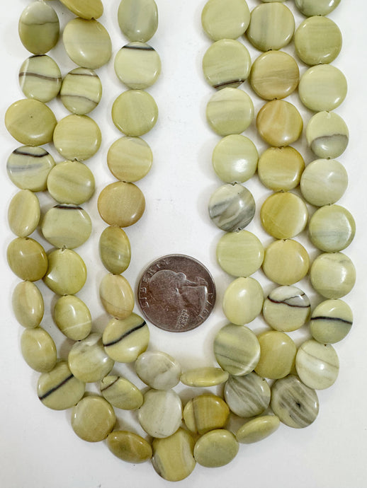 honey jasper, 14x14x5mm coin, 15
