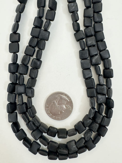 matte black stone, 8x8x4mm square, 15