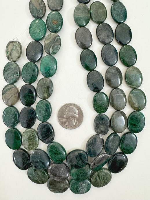african green jade, 19x14x6mm oval, 15