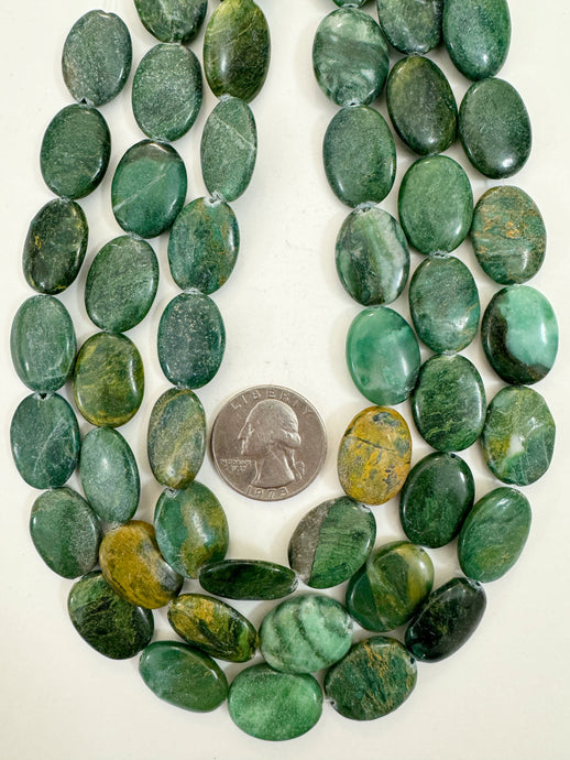 african green jade, 19x14x6mm oval, 15