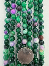 color enhanced quartz, 8mm faceted round, 15" strand, SOLD PER STRAND