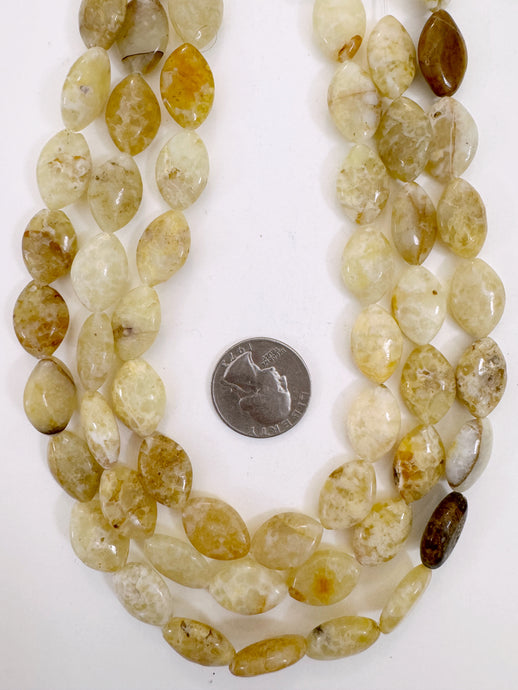 yellow opal, 18x12x6mm oval, 15