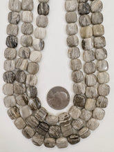 silver leaf jasper, 12x12x5mm square, 15" strand, sold per strand