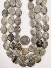 silver leaf jasper, 20x15x5mm oval, 15" strand, sold per strand