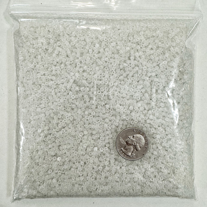 cloudy clear, glass, 2.8mm rondelle seed beads, approximately 500 gram bag, sold per bag, made in India