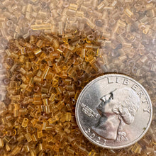 dark amber orange, glass, 2.5x2mm tube mix seed beads, approximately 500 gram bag, sold per bag, made in India