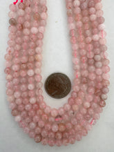 variable tone rose quartz, 6mm round, 15" strand, SOLD PER STRAND