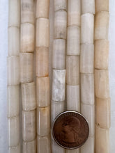 peach moonstone, variable tone hank, 20x9mm tube, 15" strand, SOLD PER STRAND