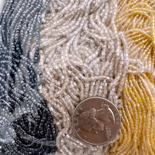 metallic hematite white flash champagne Ab light orange champagne, glass, 2mm rondelle mix seed beads, approximately 360 gram bag, sold per bag, made in czech republic