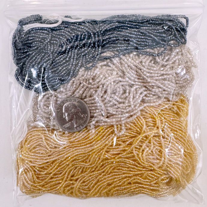 metallic hematite white flash champagne Ab light orange champagne, glass, 2mm rondelle mix seed beads, approximately 360 gram bag, sold per bag, made in czech republic