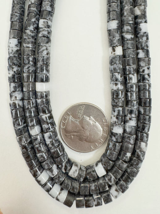 mexican zebra jasper, 6x4mm heishi rondelle, 15
