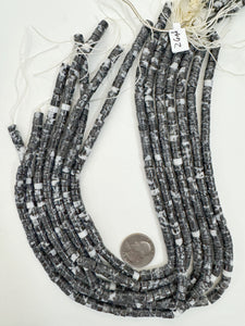 mexican zebra jasper, 6x4mm heishi rondelle, 15" strand, sold per strand