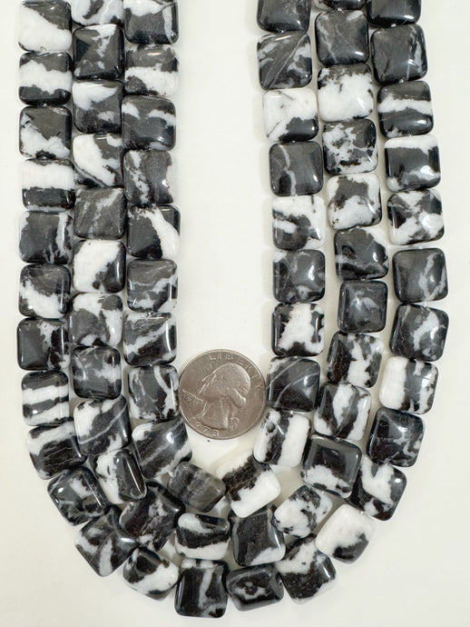 mexican zebra jasper, 14x14x5mm square, 15