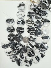 mexican zebra jasper, 30x30x4mm coin, 15" strand, sold per strand
