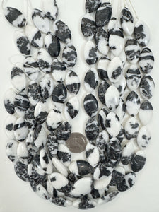 mexican zebra jasper, 27x16x6mm horse eye, 15" strand, sold per strand