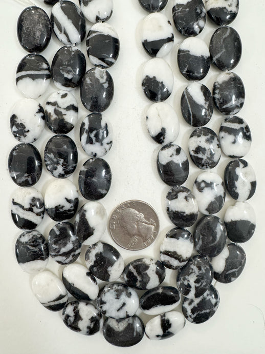 mexican zebra jasper, 19x14x6mm oval, 15
