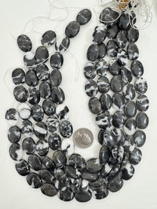 mexican zebra jasper, 19x14x6mm oval, 15" strand, sold per strand (batch 2)