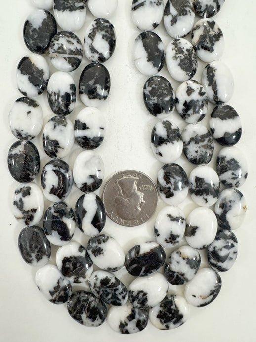 mexican zebra jasper, 18x13x6mm oval, 15