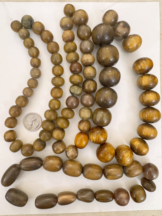pearly dark fall tones motif mix, vintage look resin, size and shape mix, 15