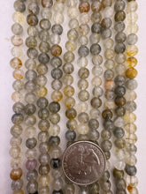 gray golden quartz, 6mm round, 15" strand,  SOLD PER STRAND