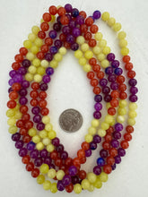 olive jade red agate purple enhanced quartz, 8mm round, 15" strand,  SOLD PER STRAND
